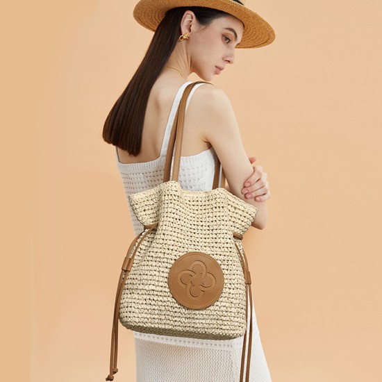 Drawstring Tote Bag Lafite Straw Woven Bag Drawstring Tote Bag Lafite Straw Woven Bag