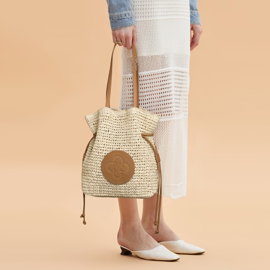 Drawstring Tote Bag Lafite Straw Woven Bag Drawstring Tote Bag Lafite Straw Woven Bag