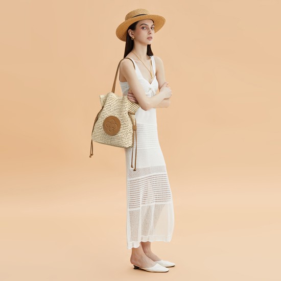 Drawstring Tote Bag Lafite Straw Woven Bag Drawstring Tote Bag Lafite Straw Woven Bag