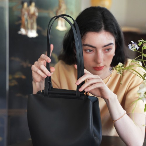 Leather vintage bucket Tote Underarm bag shoulder bag