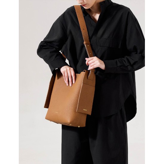 Hanging ear tote series top layer cowhide commuting shoulder bag Hanging ear tote series top layer cowhide commuting shoulder bag