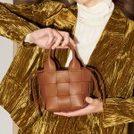 Crossbody bag, leather woven bucket bag, women's woven single shoulder crossbody bag