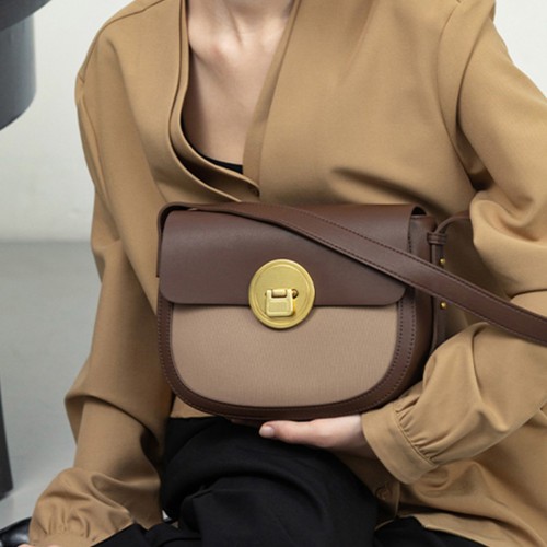 Cross shoulder bag, women's bag, single shoulder commuting, genuine cowhide, retro semi-circular saddle bag Cross shoulder bag, women's bag, single shoulder commuting, genuine cowhide, retro semi-circular saddle bag