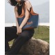 Denim tote bag in contrasting commuter shoulder bag - Memoo.com Denim tote bag in contrasting commuter shoulder bag - Memoo.com
