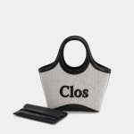 Panelled canvas tote bag commuter tote bag