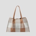 Plaid tote bag, hand-held single shoulder women's bag