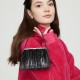 Feather handbag, black handbag, small square bag, rhinestone women's bag Feather handbag, black handbag, small square bag, rhinestone women's bag