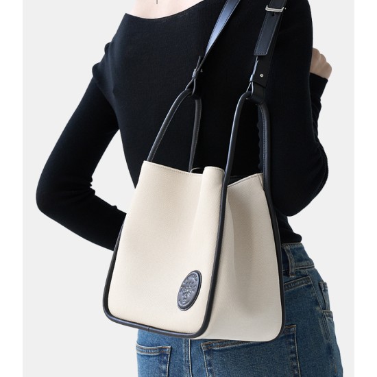 Large-capacity commuter canvas bag textured hand-carried shoulder crossbody bag Large-capacity commuter canvas bag textured hand-carried shoulder crossbody bag