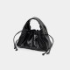 Scalloped small crossbody bag, pleated bag, textured drawstring leather shoulder bag - Memoo.com Scalloped small crossbody bag, pleated bag, textured drawstring leather shoulder bag - Memoo.com