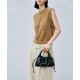 Scalloped small crossbody bag, pleated bag, textured drawstring leather shoulder bag - Memoo.com Scalloped small crossbody bag, pleated bag, textured drawstring leather shoulder bag - Memoo.com