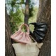 Scalloped small crossbody bag, pleated bag, textured drawstring leather shoulder bag - Memoo.com Scalloped small crossbody bag, pleated bag, textured drawstring leather shoulder bag - Memoo.com