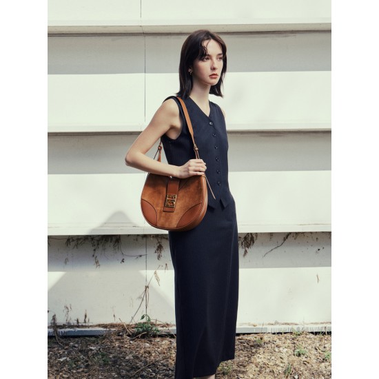 One-shoulder crossbody bag womens large-capacity Hobo saddle bag - Memoo.com One-shoulder crossbody bag womens large-capacity Hobo saddle bag - Memoo.com