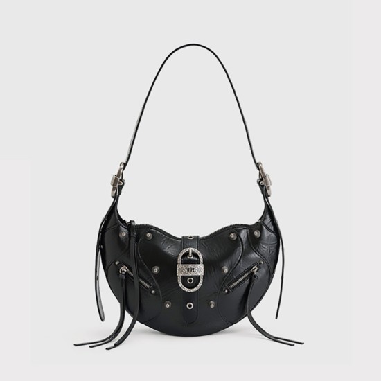 Croissant TESSA large capacity motorcycle shoulder crossbody bag armpit bag - Memoo.com Croissant TESSA large capacity motorcycle shoulder crossbody bag armpit bag - Memoo.com
