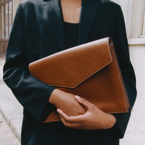 File envelope ipad tablet bag cowhide clutch