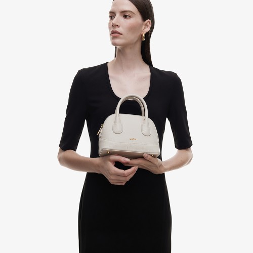 Leather shoulder bag, crossbody bag, shell bag