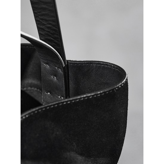 Leather Black Commuter Shoulder Tote Bag - Memoo.com Leather Black Commuter Shoulder Tote Bag - Memoo.com