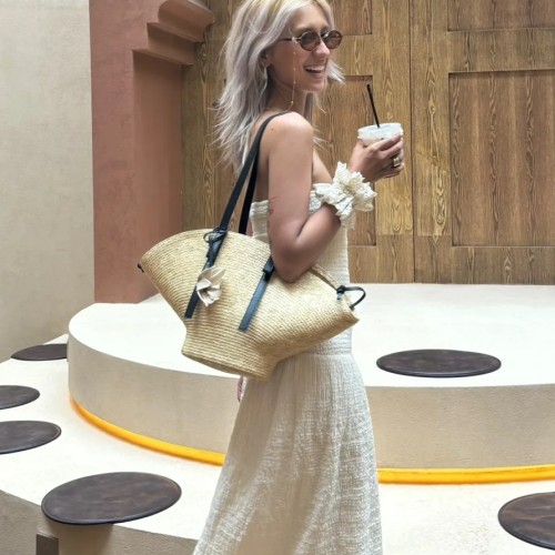 Grass woven women's tote bag