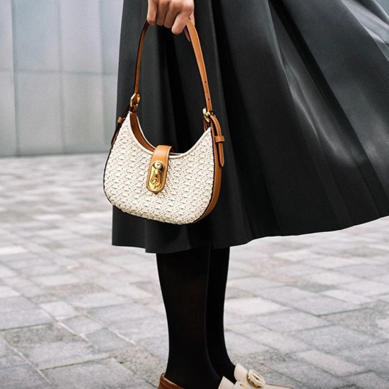 Class one-shoulder crossbody bag, woven bag, armpit crescent bag - Memoo.com Class one-shoulder crossbody bag, woven bag, armpit crescent bag - Memoo.com