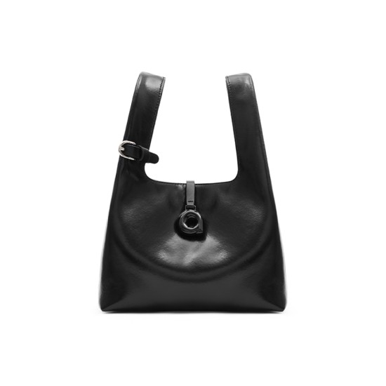 Leather can be worn cross-body in a portable bento bag Leather can be worn cross-body in a portable bento bag