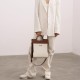 Canvas cowhide business Tote bag Commuter women's leather Canvas cowhide business Tote bag Commuter women's leather