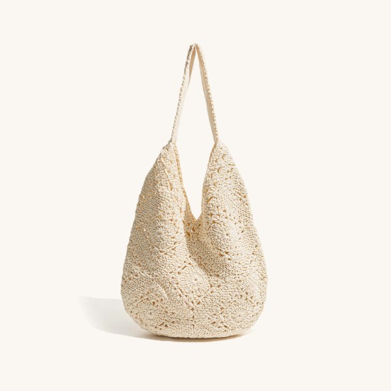 Woven bag Crochet shoulder bag Mori Hollow cotton thread beach bag Holiday Tote bag - Memoo.com Woven bag Crochet shoulder bag Mori Hollow cotton thread beach bag Holiday Tote bag - Memoo.com