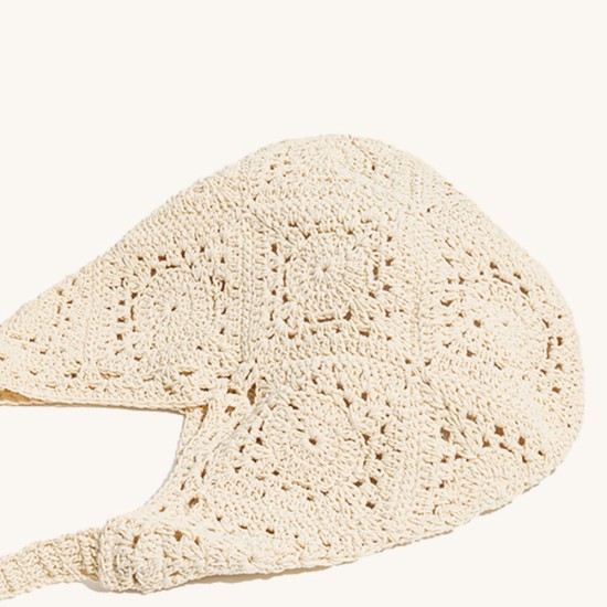 Woven bag Crochet shoulder bag Mori Hollow cotton thread beach bag Holiday Tote bag - Memoo.com Woven bag Crochet shoulder bag Mori Hollow cotton thread beach bag Holiday Tote bag - Memoo.com