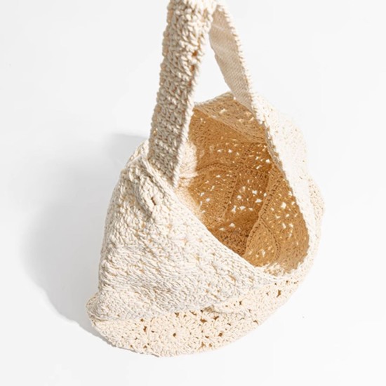 Woven bag Crochet shoulder bag Mori Hollow cotton thread beach bag Holiday Tote bag - Memoo.com Woven bag Crochet shoulder bag Mori Hollow cotton thread beach bag Holiday Tote bag - Memoo.com
