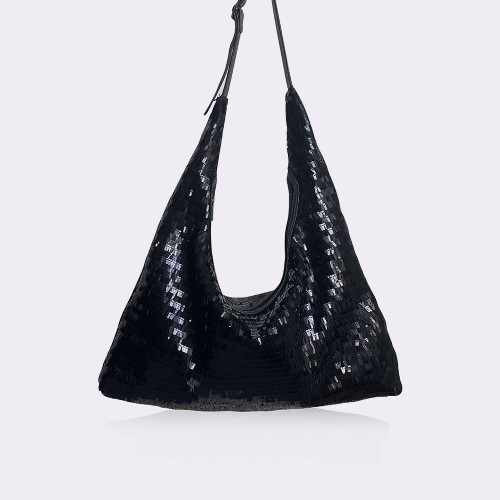 Black sequins crossbody bag women's casual bag Black sequins crossbody bag women's casual bag