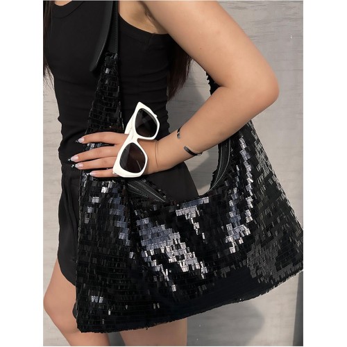 Black sequins crossbody bag women's casual bag Black sequins crossbody bag women's casual bag
