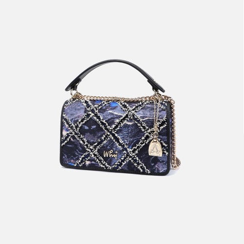 Starry Sky Series Jacquard Small Square Bag Stripe Spliced Handbag Crossbody Bag Starry Sky Series Jacquard Small Square Bag Stripe Spliced Handbag Crossbody Bag