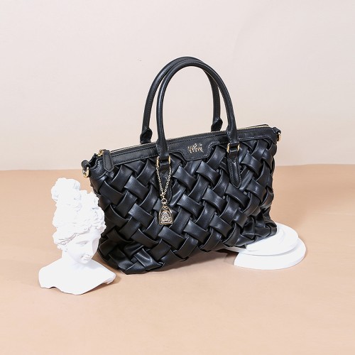 Black leather woven bag, handbag, large capacity tote bag, women's crossbody bag Black leather woven bag, handbag, large capacity tote bag, women's crossbody bag