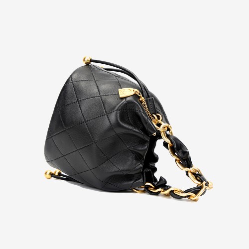 Bucket bag, chain, diamond grid bag, leather one shoulder crossbody bag Bucket bag, chain, diamond grid bag, leather one shoulder crossbody bag