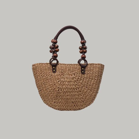 Grass woven beach bag, hand woven bag, large capacity bucket tote bag - Memoo.com Grass woven beach bag, hand woven bag, large capacity bucket tote bag - Memoo.com