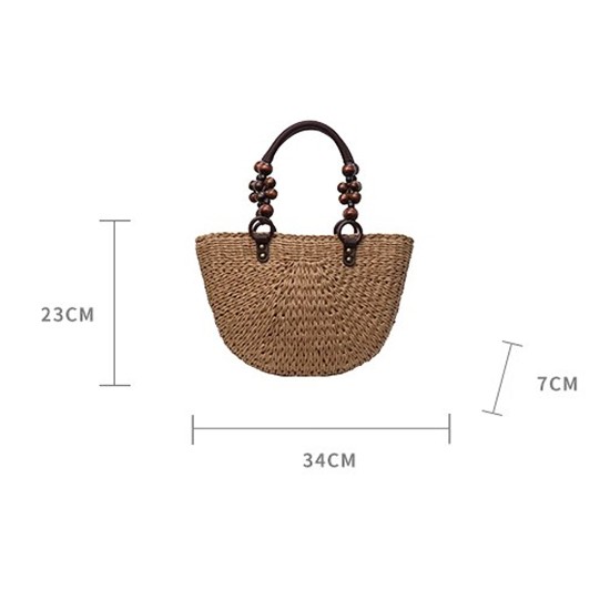 Grass woven beach bag, hand woven bag, large capacity bucket tote bag - Memoo.com Grass woven beach bag, hand woven bag, large capacity bucket tote bag - Memoo.com