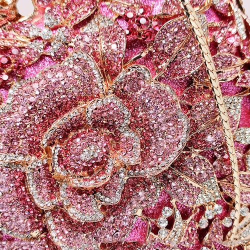 Evening bag Rhinestone Clutch Full Diamond Flower Handbag Mini Banquet Bag Box Clutch