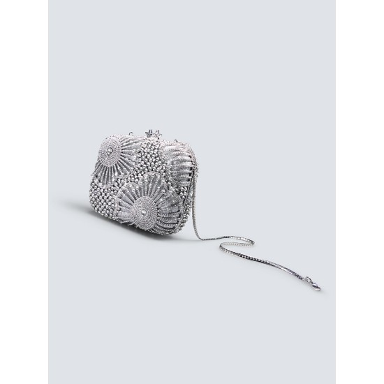 Silver Evening Bag Handheld Bag Box Clutch Rhinestone Clutch - Memoo.com Silver Evening Bag Handheld Bag Box Clutch Rhinestone Clutch - Memoo.com