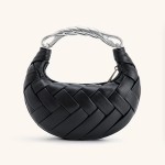 Leather woven handbag, crossbody bag