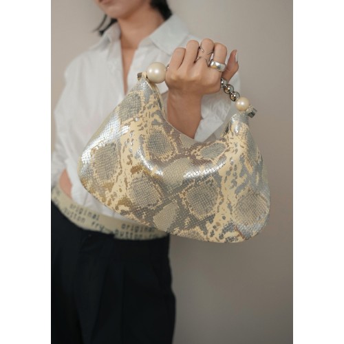 Snake Pattern Beaded Handbag Dumpling Bag Snake Pattern Beaded Handbag Dumpling Bag