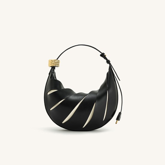 Black Hollow Shoulder Bag Handheld Womens Bag - Memoo.com Black Hollow Shoulder Bag Handheld Womens Bag - Memoo.com