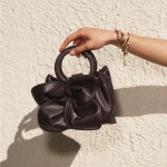 Leather floral clutch