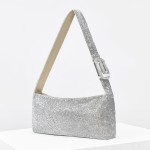 Silver armpit bag, crossbody diamond bag, hand-held women's bag