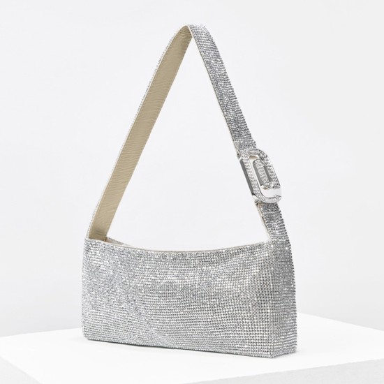 Silver armpit bag, crossbody diamond bag, hand-held women's bag Silver armpit bag, crossbody diamond bag, hand-held women's bag
