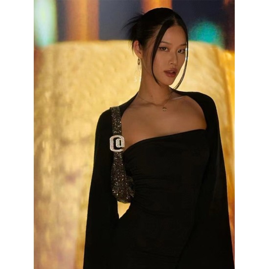 Silver armpit bag, crossbody diamond bag, hand-held women's bag Silver armpit bag, crossbody diamond bag, hand-held women's bag