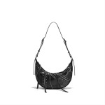 Oil wax leather cow horn bag crossbody bag lazy dumpling women's bag