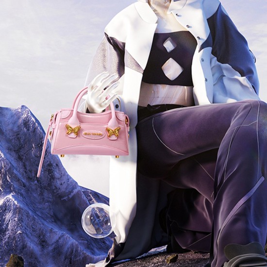 Twin butterfly small handbag with niche design crossbody bag Twin butterfly small handbag with niche design crossbody bag