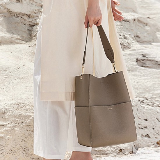 First layer cowhide vegetable basket bucket bag leather shoulder bag inner bag - Memoo.com First layer cowhide vegetable basket bucket bag leather shoulder bag inner bag - Memoo.com