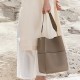 First layer cowhide vegetable basket bucket bag leather shoulder bag inner bag - Memoo.com First layer cowhide vegetable basket bucket bag leather shoulder bag inner bag - Memoo.com