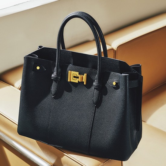 Meiji light luxury cowhide commuter Tote bag Women's shoulder bag briefcase Meiji light luxury cowhide commuter Tote bag Women's shoulder bag briefcase
