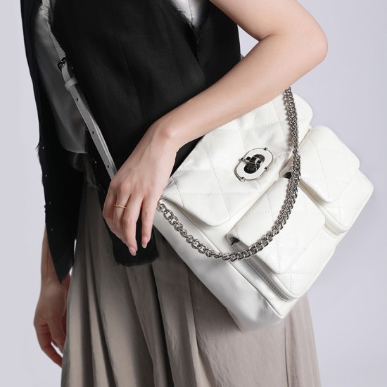 Meiji womens bag leather diamond chain underarm bag small fragrance crossbody bag - Memoo.com Meiji womens bag leather diamond chain underarm bag small fragrance crossbody bag - Memoo.com