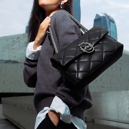 Meiji light luxury sheepskin bag for women diamond check chain underarm bag crossbody bag Meiji light luxury sheepskin bag for women diamond check chain underarm bag crossbody bag